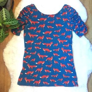 Anthropologie Fox Print Tee